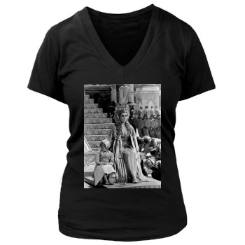 Elizabeth Taylor Women's Deep V-Neck TShirt