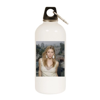 Jessica Biel White Water Bottle With Carabiner