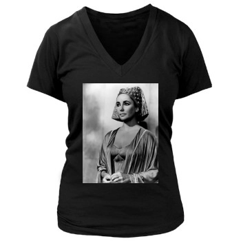 Elizabeth Taylor Women's Deep V-Neck TShirt