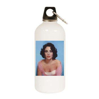 Elizabeth Taylor White Water Bottle With Carabiner