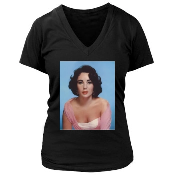 Elizabeth Taylor Women's Deep V-Neck TShirt