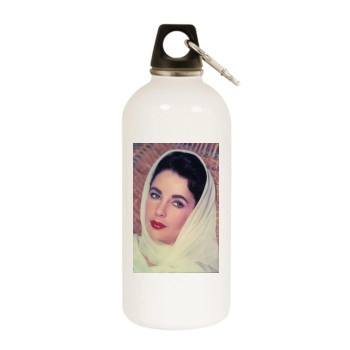 Elizabeth Taylor White Water Bottle With Carabiner