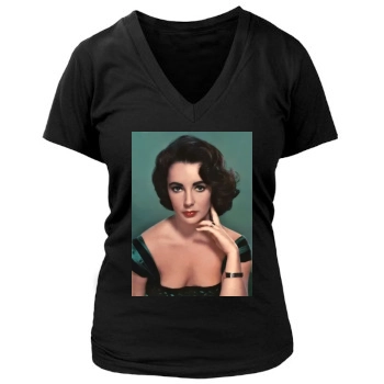 Elizabeth Taylor Women's Deep V-Neck TShirt