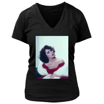 Elizabeth Taylor Women's Deep V-Neck TShirt