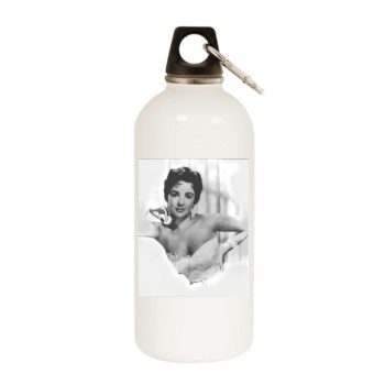 Elizabeth Taylor White Water Bottle With Carabiner