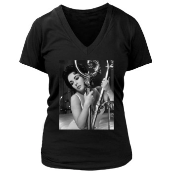 Elizabeth Taylor Women's Deep V-Neck TShirt