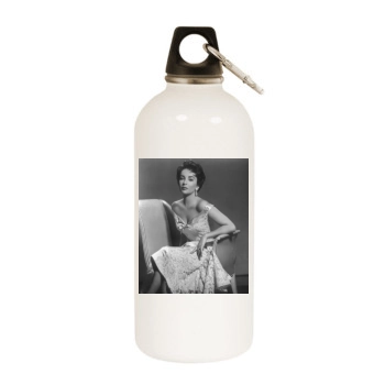 Elizabeth Taylor White Water Bottle With Carabiner