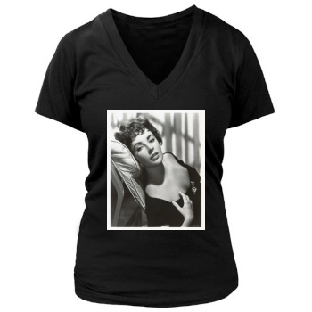 Elizabeth Taylor Women's Deep V-Neck TShirt