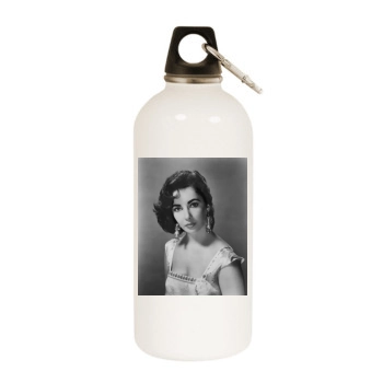 Elizabeth Taylor White Water Bottle With Carabiner
