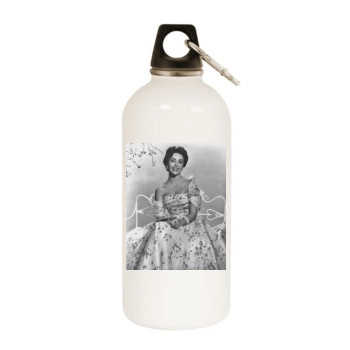 Elizabeth Taylor White Water Bottle With Carabiner