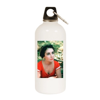 Elizabeth Taylor White Water Bottle With Carabiner