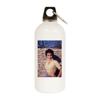 Elizabeth Taylor White Water Bottle With Carabiner