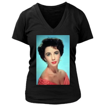 Elizabeth Taylor Women's Deep V-Neck TShirt