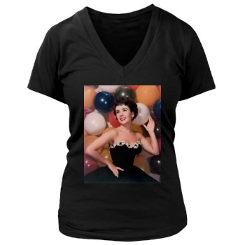 Elizabeth Taylor Women's Deep V-Neck TShirt