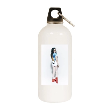 Eliza Doolittle White Water Bottle With Carabiner