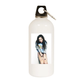 Eliza Doolittle White Water Bottle With Carabiner