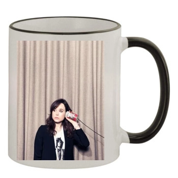 Ellen Page 11oz Colored Rim & Handle Mug