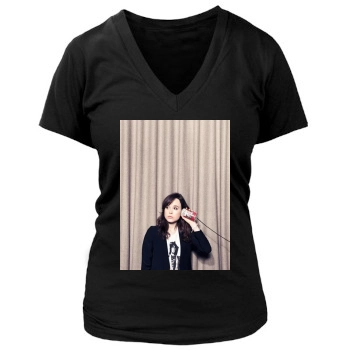 Ellen Page Women's Deep V-Neck TShirt