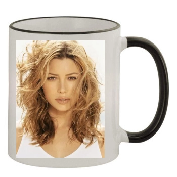 Jessica Biel 11oz Colored Rim & Handle Mug