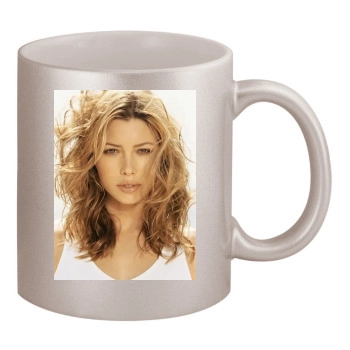 Jessica Biel 11oz Metallic Silver Mug