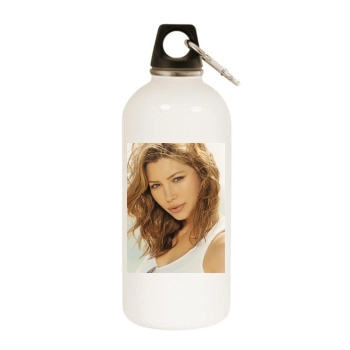 Jessica Biel White Water Bottle With Carabiner