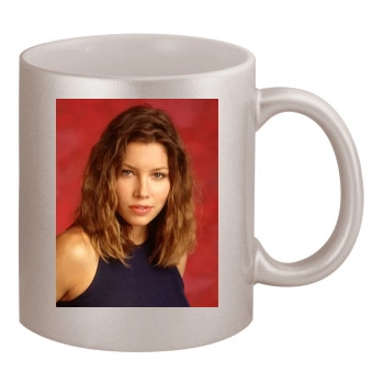 Jessica Biel 11oz Metallic Silver Mug