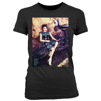 Emily Browning Women's Junior Cut Crewneck T-Shirt