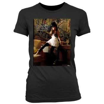 Emily Browning Women's Junior Cut Crewneck T-Shirt