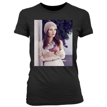 Emily Browning Women's Junior Cut Crewneck T-Shirt