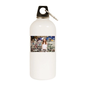 Emily Browning White Water Bottle With Carabiner