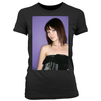 Emily Browning Women's Junior Cut Crewneck T-Shirt