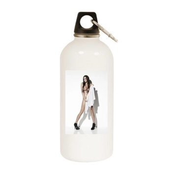 Emma Frain White Water Bottle With Carabiner