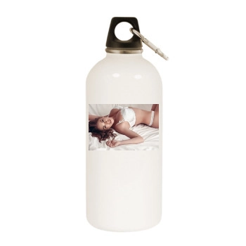 Emma Frain White Water Bottle With Carabiner