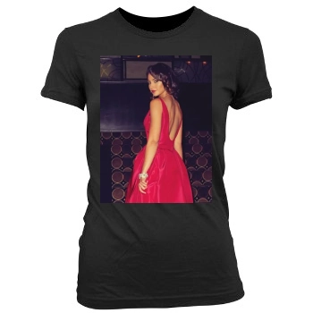 Emmanuelle Chriqui Women's Junior Cut Crewneck T-Shirt