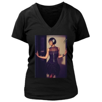 Emmanuelle Chriqui Women's Deep V-Neck TShirt