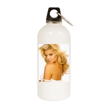 Jessica Simpson White Water Bottle With Carabiner