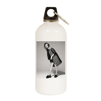 Eva Herzigova White Water Bottle With Carabiner