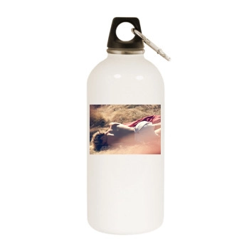 Eva Herzigova White Water Bottle With Carabiner