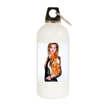 Eva Herzigova White Water Bottle With Carabiner