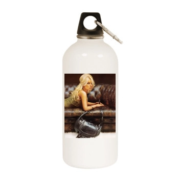 Jessica Simpson White Water Bottle With Carabiner