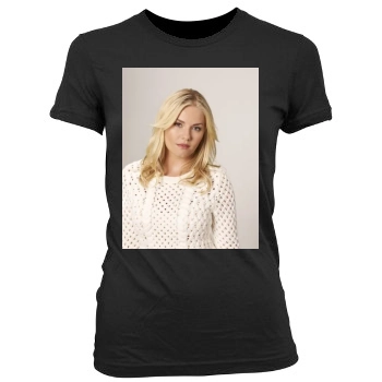 Elisha Cuthbert Women's Junior Cut Crewneck T-Shirt