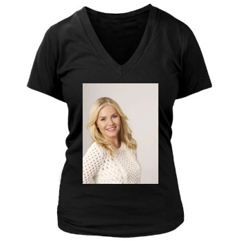 Elisha Cuthbert Women's Deep V-Neck TShirt