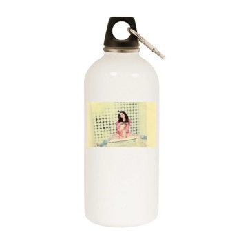 Eliza Dushku White Water Bottle With Carabiner