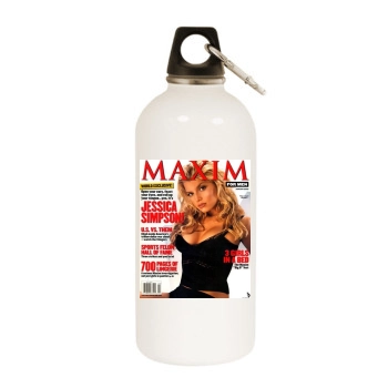 Jessica Simpson White Water Bottle With Carabiner