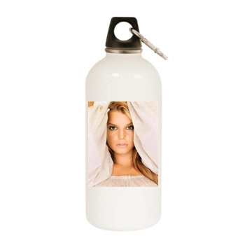 Jessica Simpson White Water Bottle With Carabiner