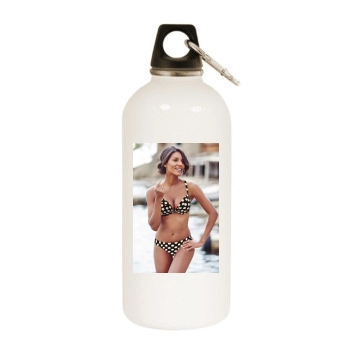 Emanuela de Paula White Water Bottle With Carabiner