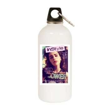 Emilia Clarke White Water Bottle With Carabiner