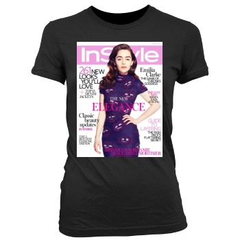 Emilia Clarke Women's Junior Cut Crewneck T-Shirt