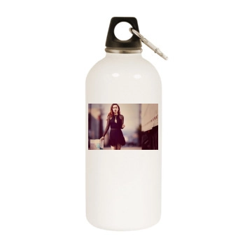 Emilia Clarke White Water Bottle With Carabiner