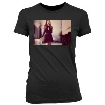 Emilia Clarke Women's Junior Cut Crewneck T-Shirt